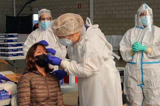 A woman being tested for Covid in Palafrugell in October (Courtesy of Catalan Health Department)